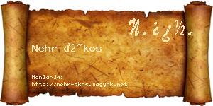 Nehr Ákos névjegykártya